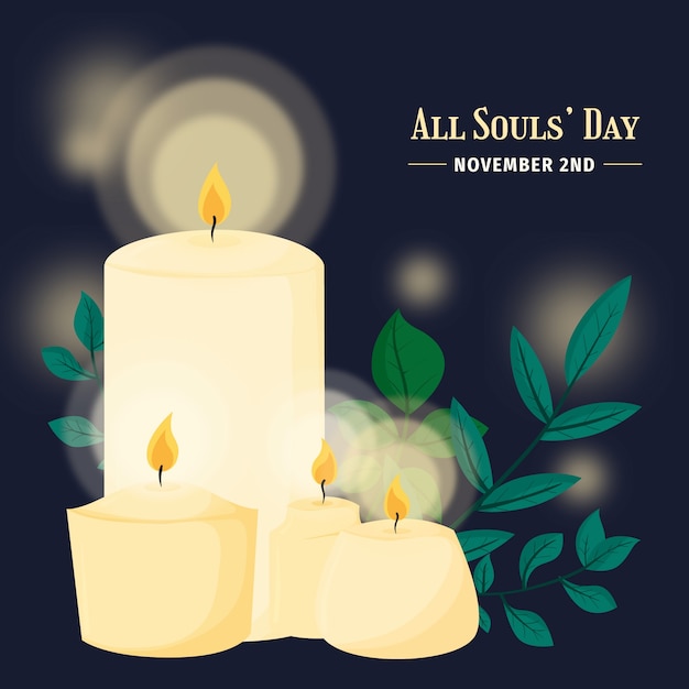 Free vector flat all souls' day illustration