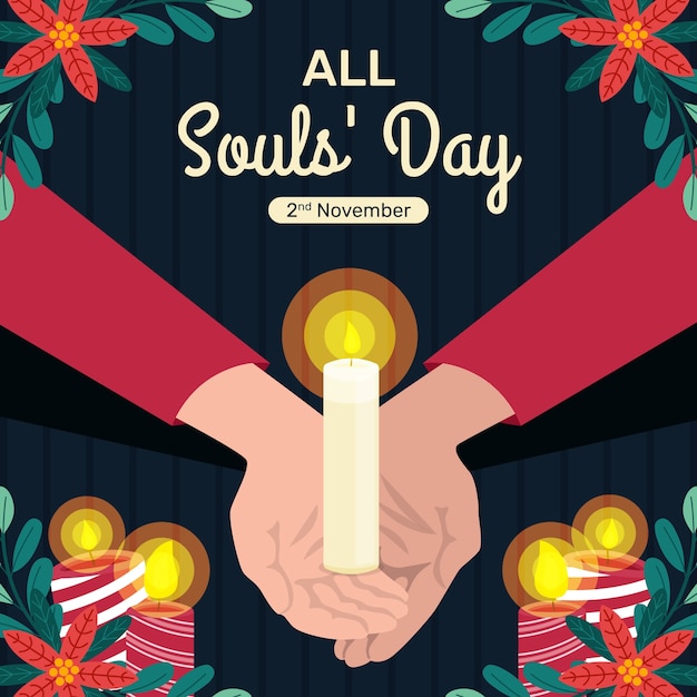 Free vector flat all souls' day illustration