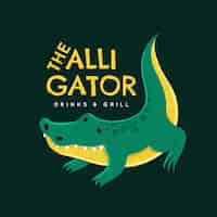 Free vector flat alligator logo template