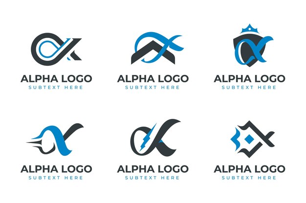 Flat alpha logos pack