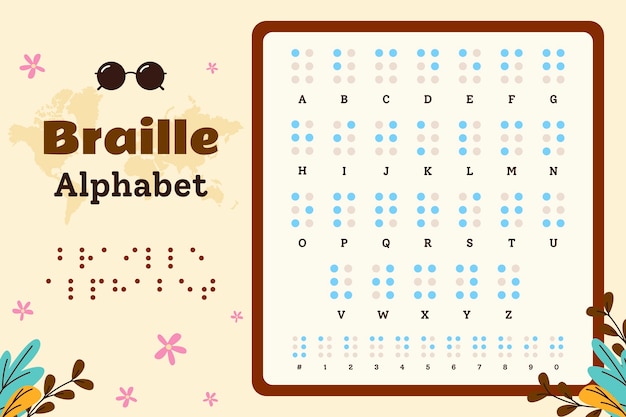 Free vector flat alphabet/font for world braille day