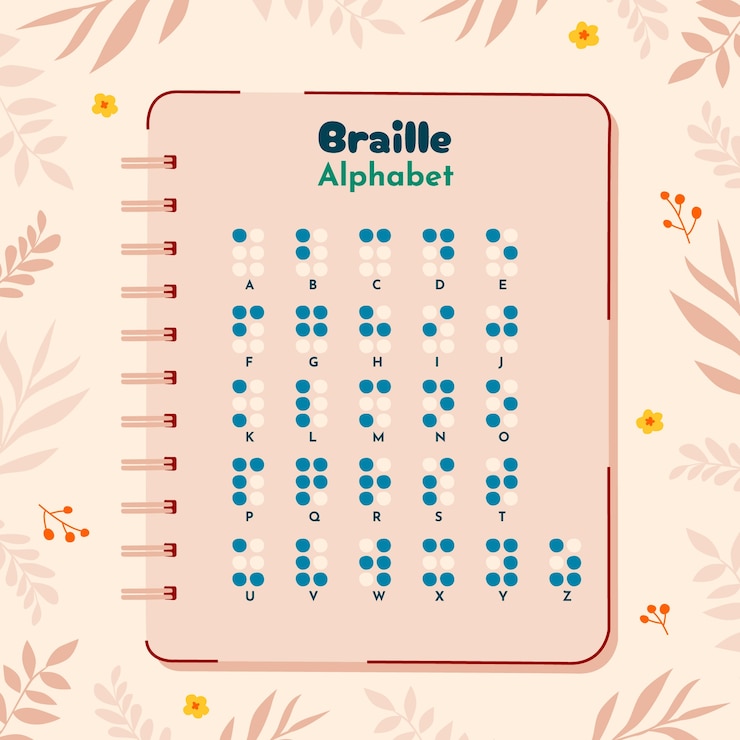 Free Vector flat alphabet/font for world braille day