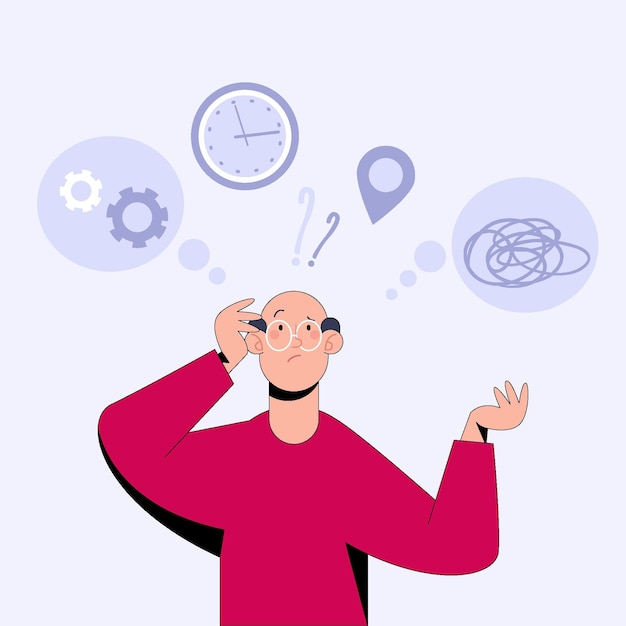 Free vector flat alzheimer concept illustration