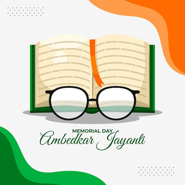 Flat ambedkar jayanti illustration