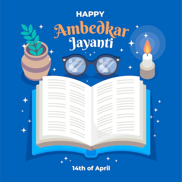 Free vector flat ambedkar jayanti illustration