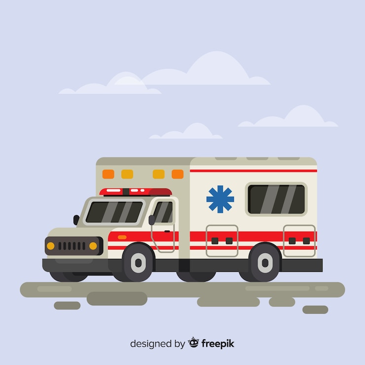 免費 Vector 平坦的救護車概念
