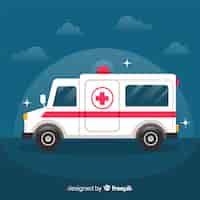 Free vector flat ambulance