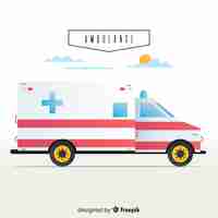 Free vector flat ambulance