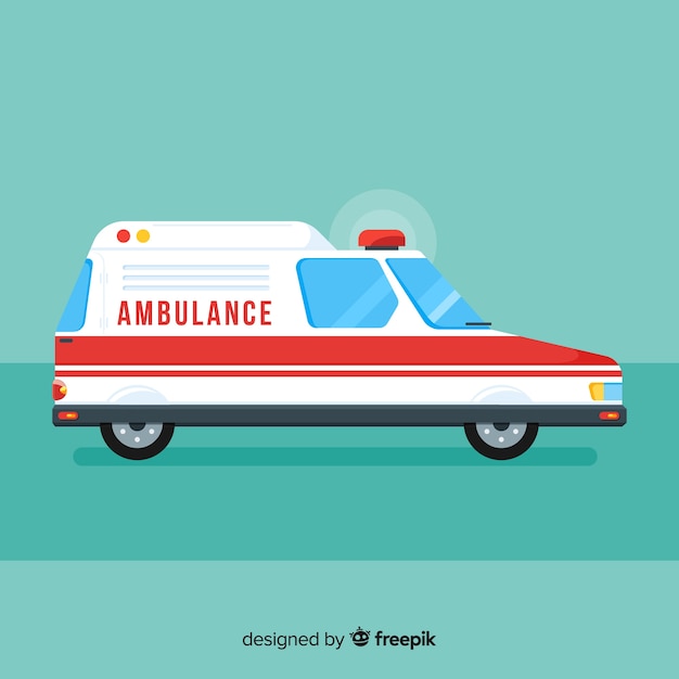 Vettore gratuito ambulanza piatta