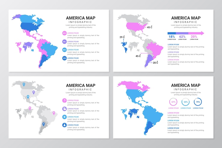 Free Vector flat america map infographic