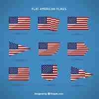 Free vector flat american flags