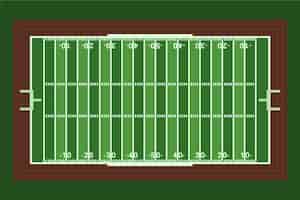 Бесплатное векторное изображение Плоское поле для американского футбола в вид сверху