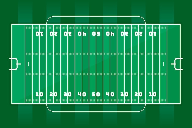 無料ベクター 上面図のフラットアメリカンフットボール場