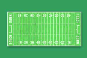 Free vector flat american football field in top view