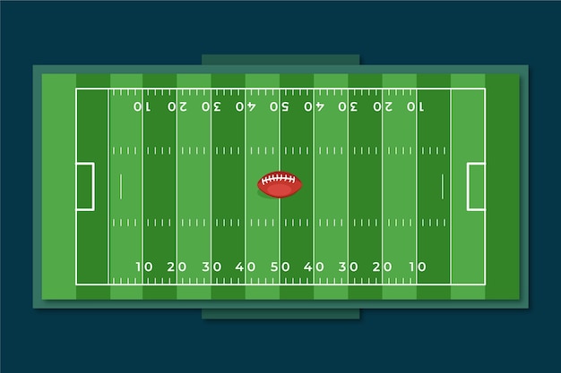 Free vector flat american football field in top view