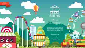 Free vector flat amusement park