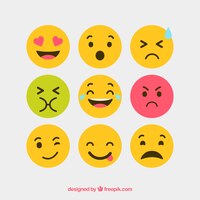 flat and round vector emotion icons