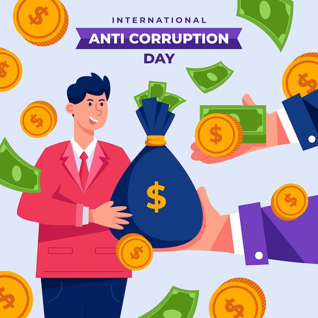 Flat anti corruption day background