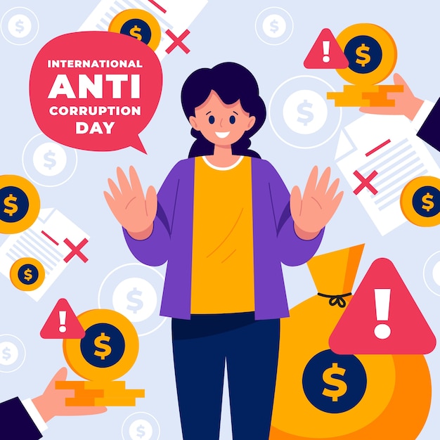 Flat anti corruption day background