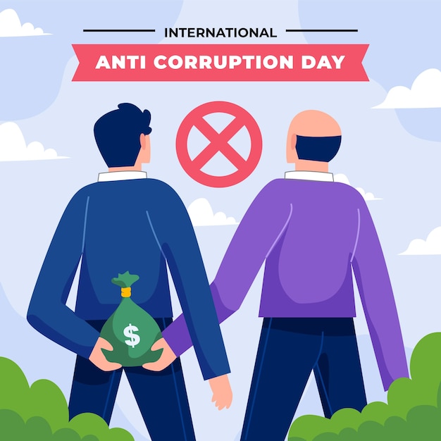 Flat anti corruption day background