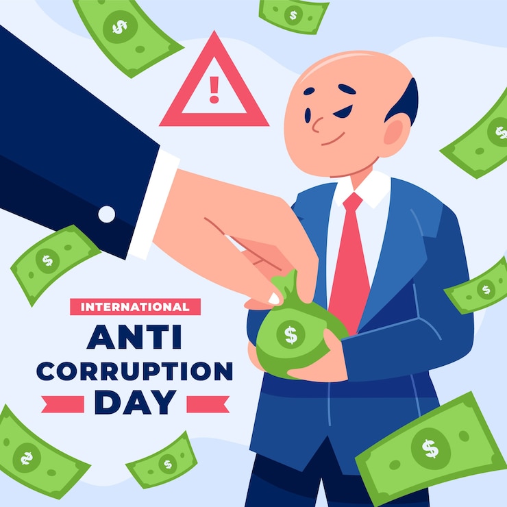 Бесплатный Вектор плоский фон антикоррупционного дня