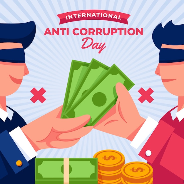 Free vector flat anti corruption day background