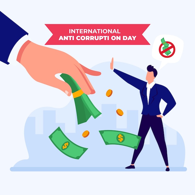 Free vector flat anti corruption day background