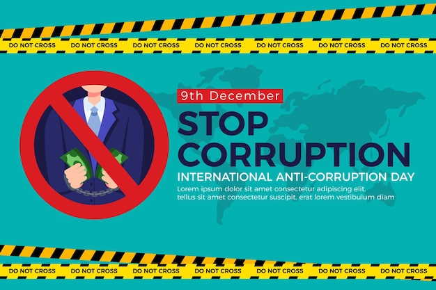 Flat anti corruption day background