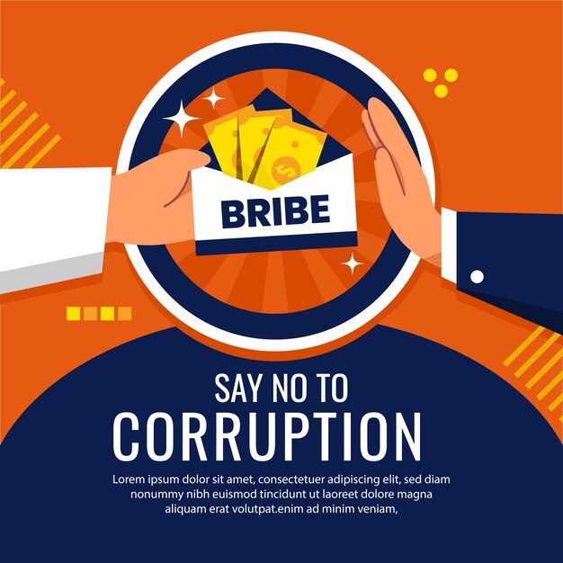 Flat anti corruption day illustration