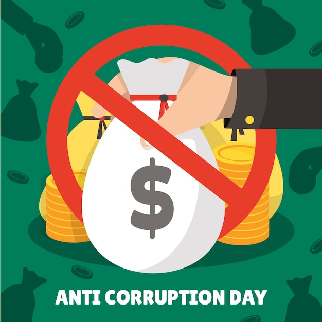 Free vector flat anti corruption day illustration