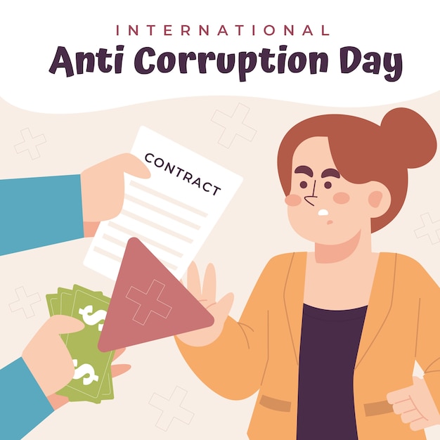 Free vector flat anti corruption day illustration