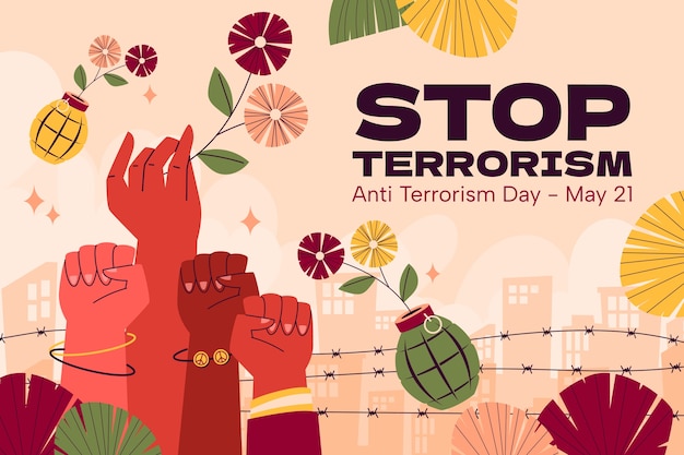 Free vector flat anti terrorism day background