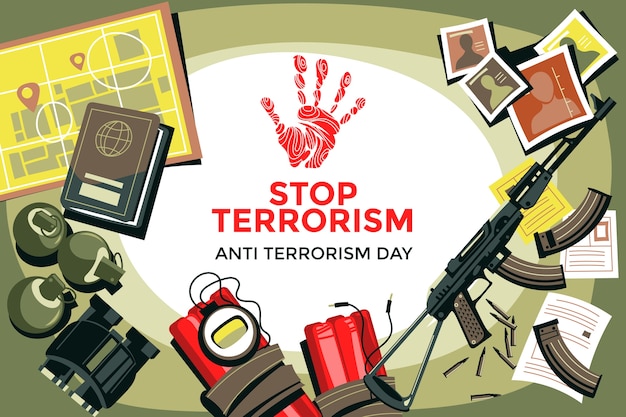 Free vector flat anti terrorism day background