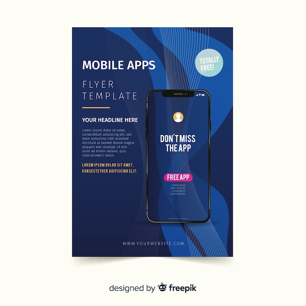 Free vector flat app flyer template