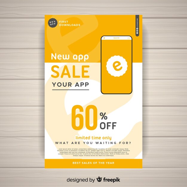 Flat app flyer template