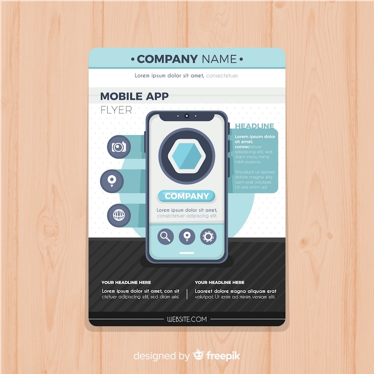 Free Vector flat app flyer template