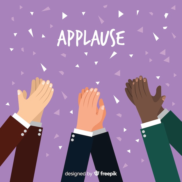Free vector flat applause with confetti background