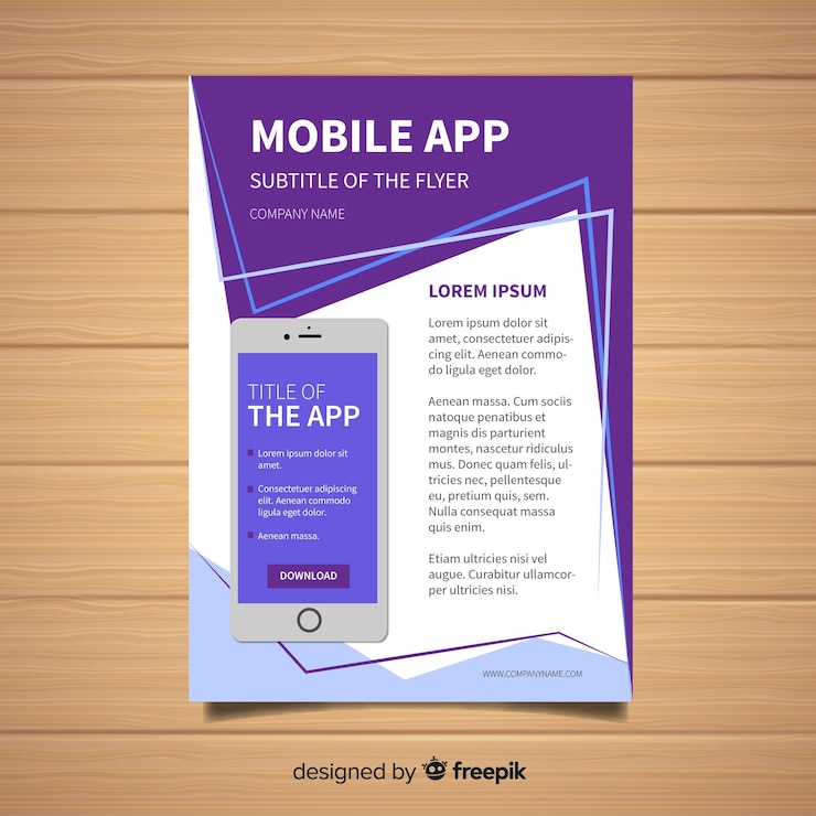 Free Vector flat application brochure template