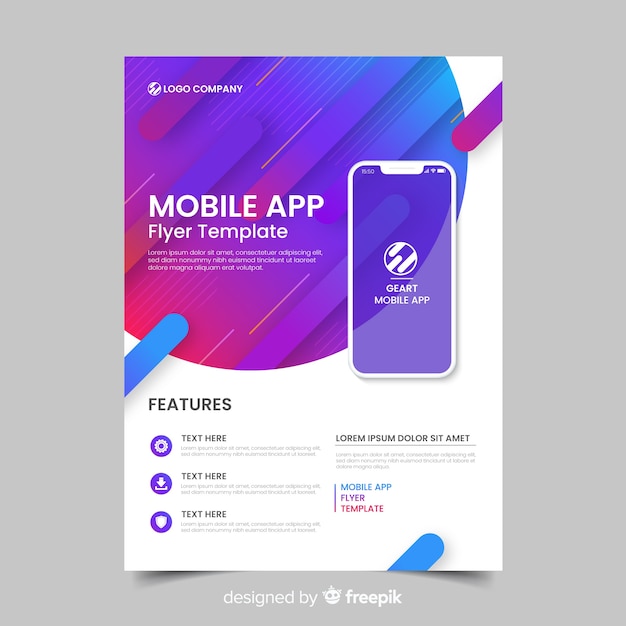 Flat application brochure template