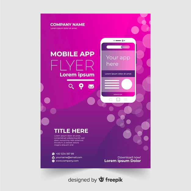 Free vector flat application brochure template