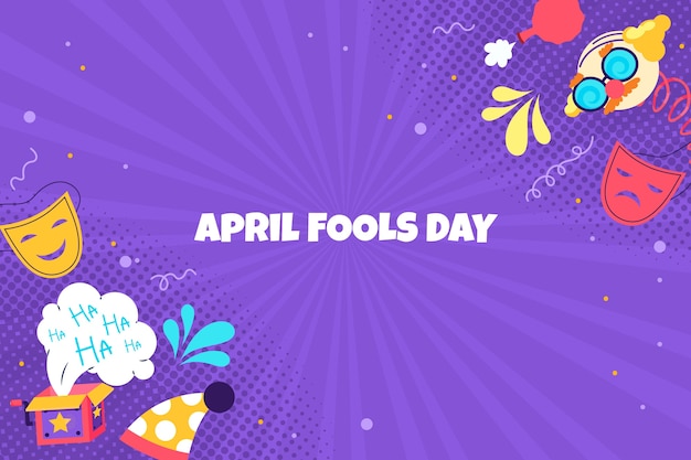 Flat april fools day background