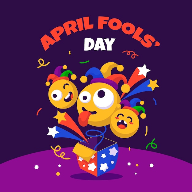 Free vector flat april fools' day illustration