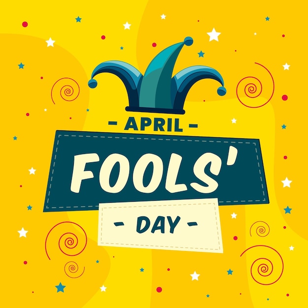 Flat april fools' day illustration