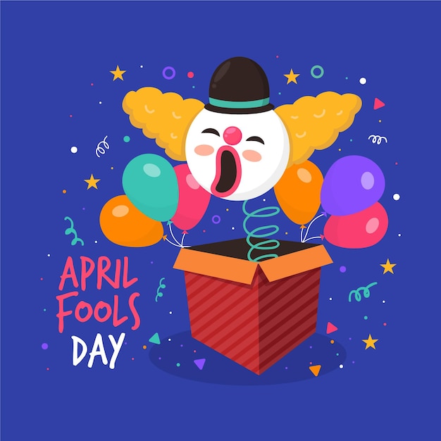 Flat april fools' day illustration