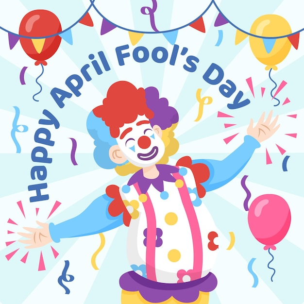 Flat april fools' day illustration