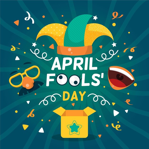 Flat april fools' day illustration