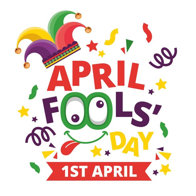 Flat april fools' day illustration