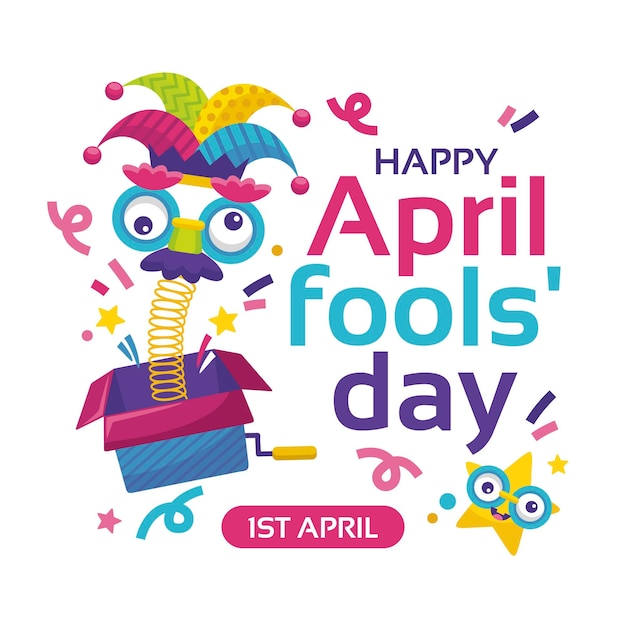 Free vector flat april fools' day illustration