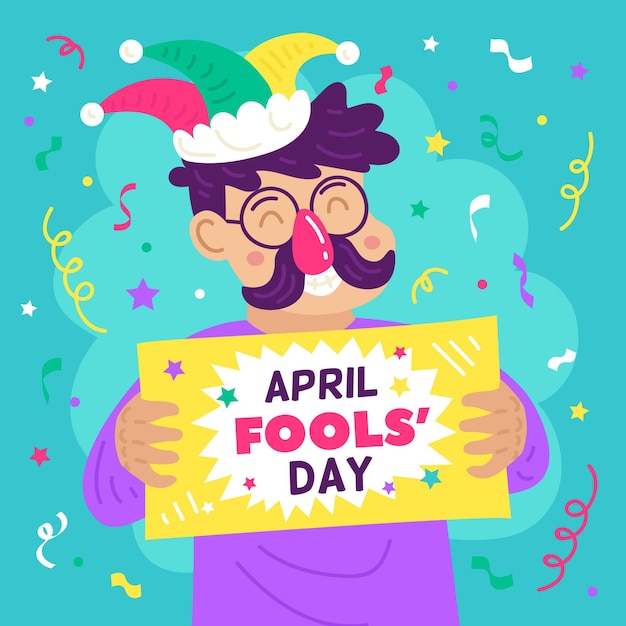 Free vector flat april fools' day illustration