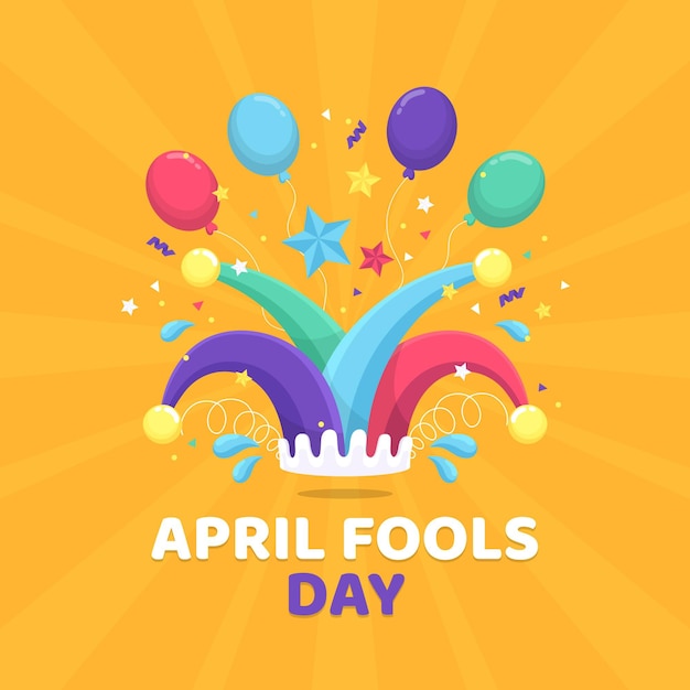 Flat april fools' day illustration